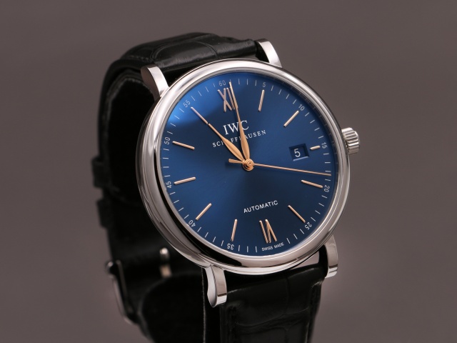 SÅLD - IWC Portofino Automatic, Blå tavla, SE 2022 Oanvänd